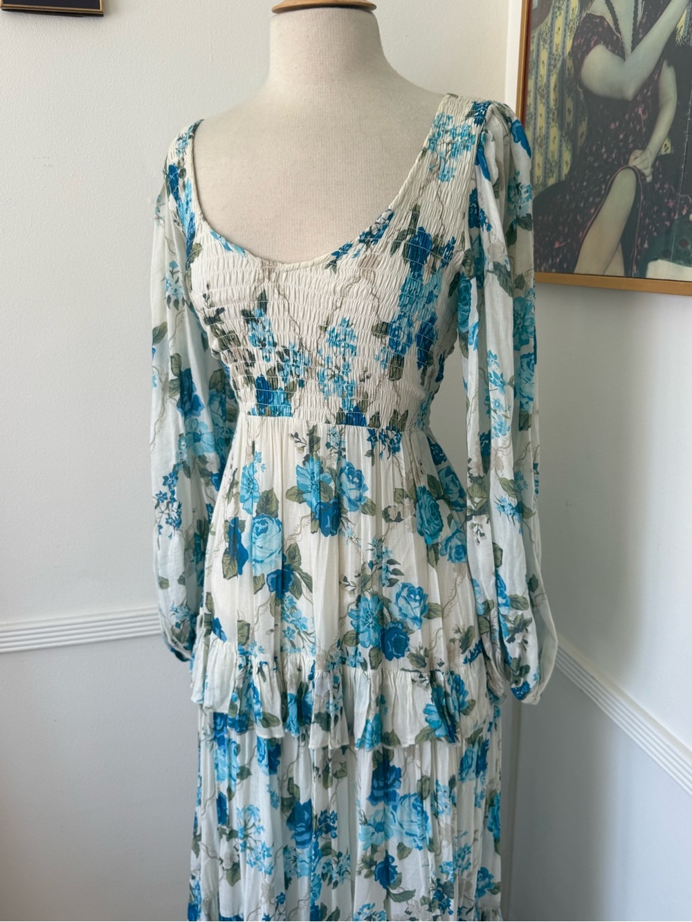 Spell Floral Maxi Dress with Blue Print - Picture 4 of 8